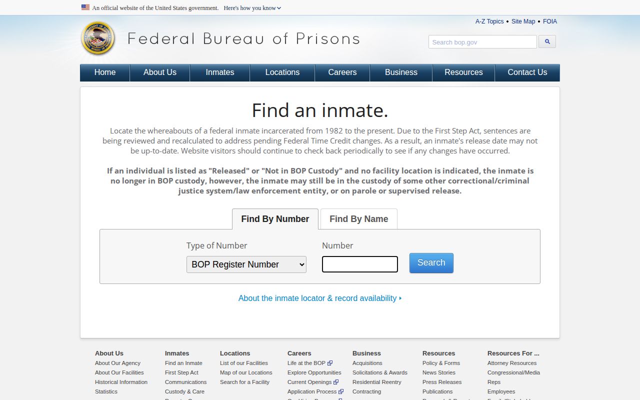 Clay County released inmates federal BOP locator